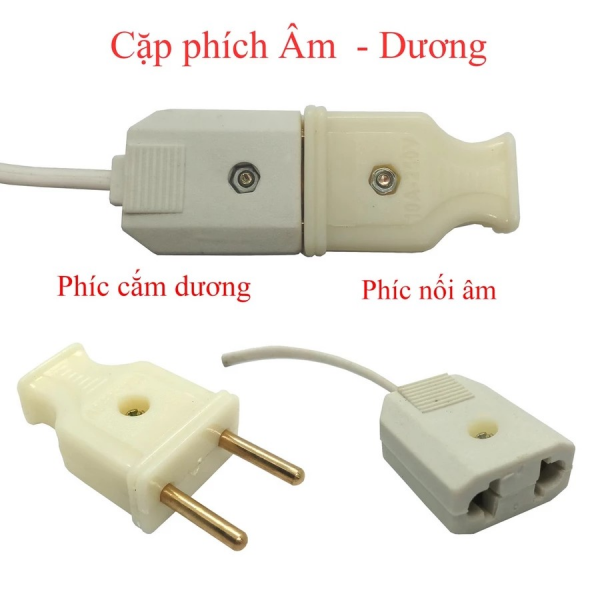 Phích cái, phích đực_ Phich cắm dương 250v 10a hàng đẹp